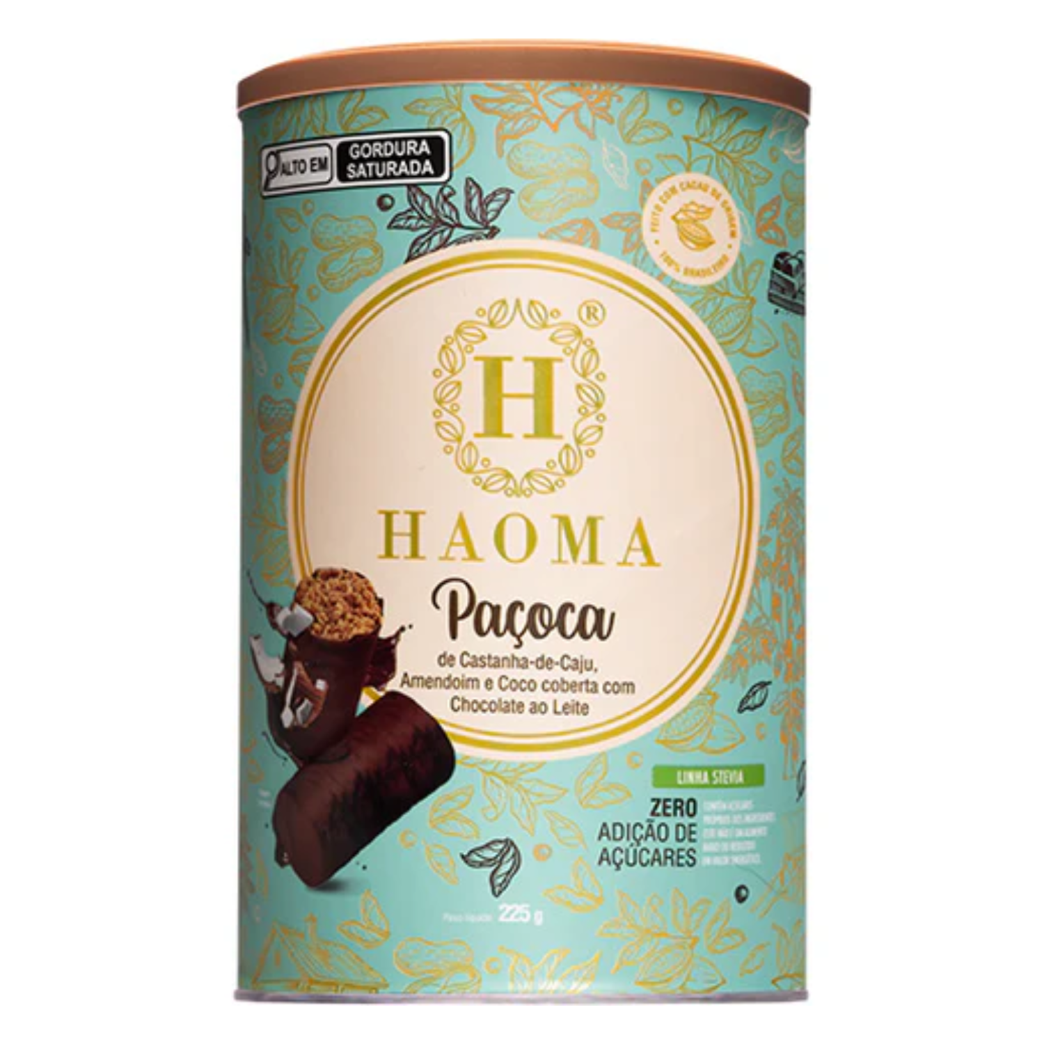 Haoma Paçoca de Castanha-de-Caju e Coco | Linha Stevia (225g)
